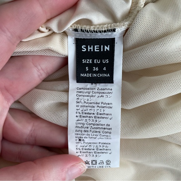 Cream Off Shoulder Ruched Crop Top Ruffle Sleeves Coquette Preppy Y2K Stretch - Picture 7 of 8